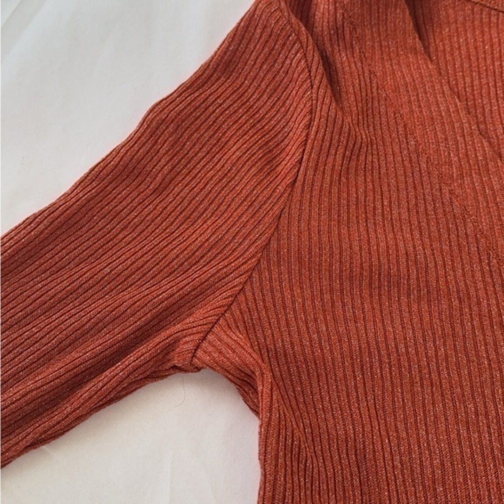 Privacy‎ Please Nadia Rust Metallic Shimmer Button Down Cardigan Size Medium - Picture 5 of 12